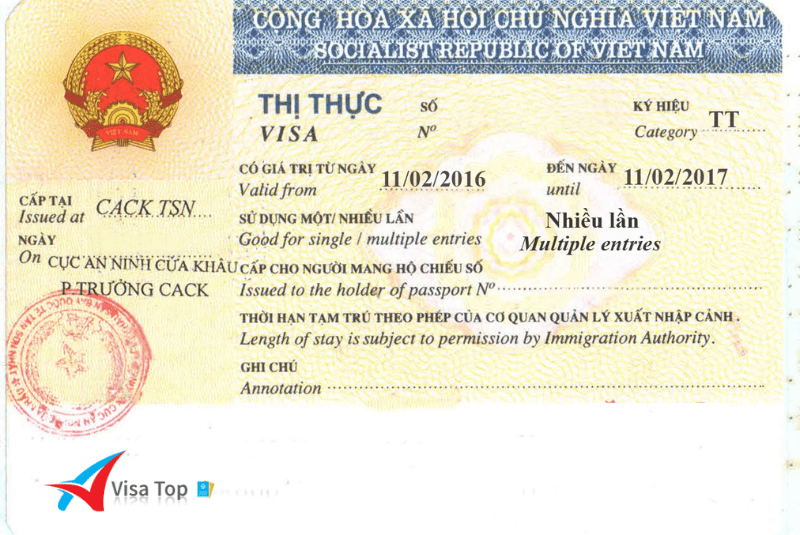 Các loại visa Việt Nam 2