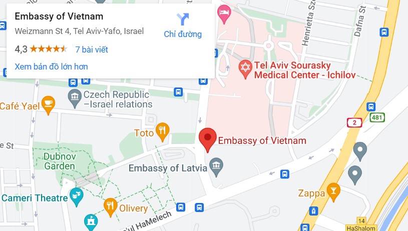 đại sứ quán việt nam tại israel