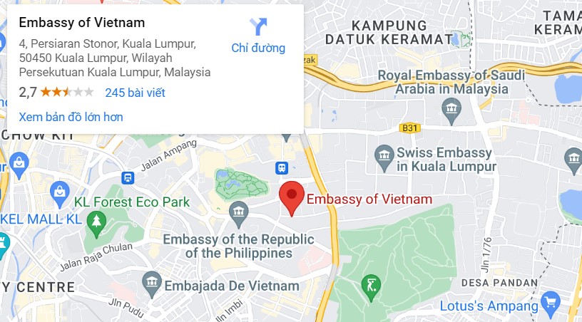 đại sứ quán việt nam tại malaysia