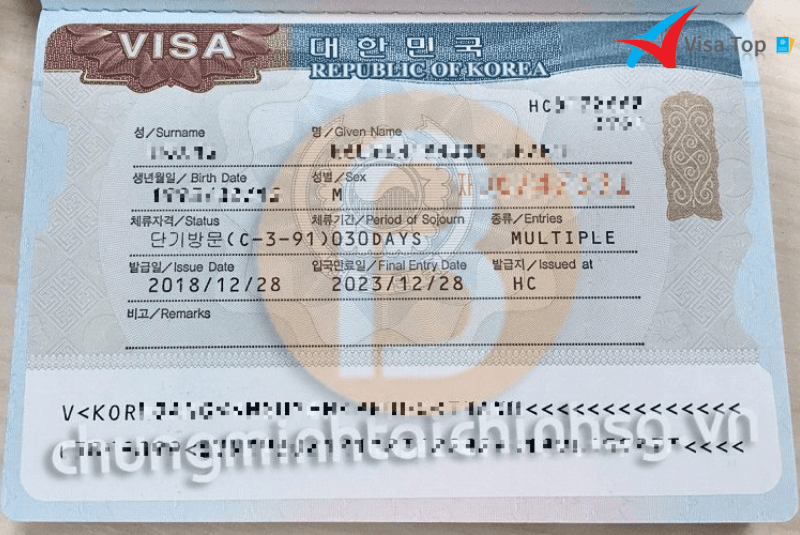 Visa Multiple Hàn Quốc 5 năm
