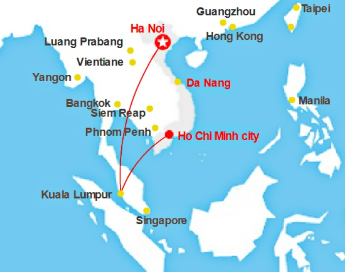 bay từ Malaysia về Việt Nam mất bao lâu