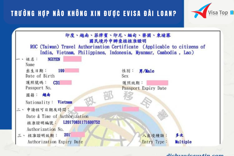 Xin visa Đài Loan online