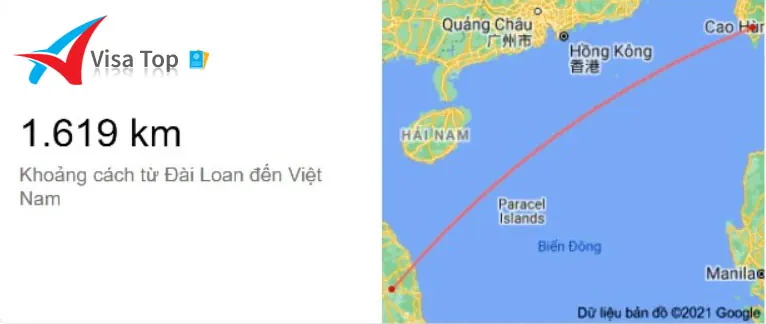 Việt Nam cách Đài Loan bao nhiêu km